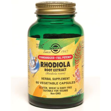 Rhodiola Root Extract - Standardized Full Potency, 60 Vegetable Capsules, Solgar