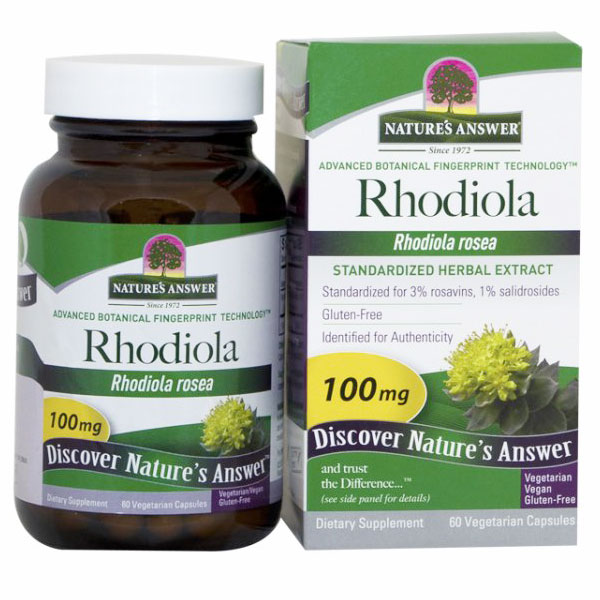 Rhodiola Root Extract Standardized 60 vegicaps from Nature's Answer