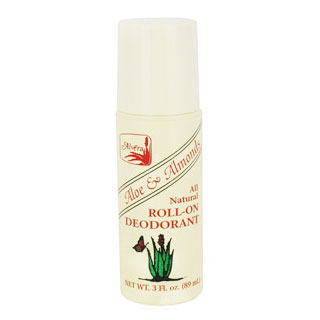 All Natural Roll-On Deodorant, Aloe & Almonds, 3 oz, Alvera