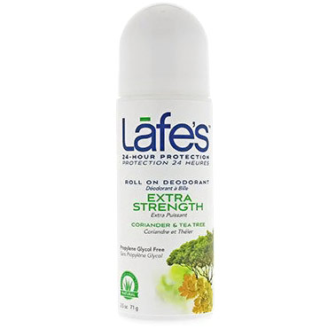 Lafes Roll On Deodorant - Extra Strength, 2.5 oz, Natural BodyCare