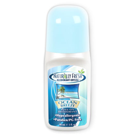 Roll-On Deodorant, Ocean Breeze, 3 oz, Naturally Fresh Deodorant Crystal