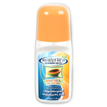 Naturally Fresh Deodorant Crystal Roll-On Deodorant, Papaya, 3 oz, Naturally Fresh Deodorant Crystal