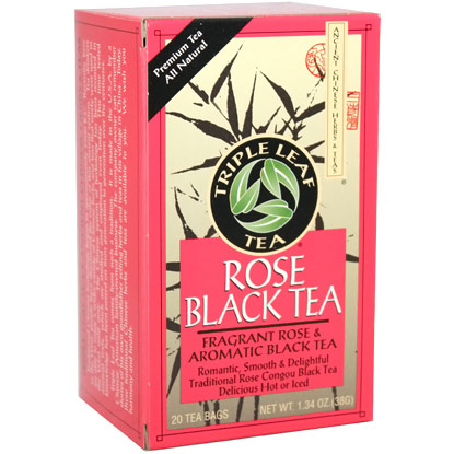 Rose Black Tea, 20 Tea Bags x 6 Box, Triple Leaf Tea