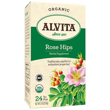 Rose Hips Tea Organic (Rosehips), 24 Tea Bags, Alvita Tea