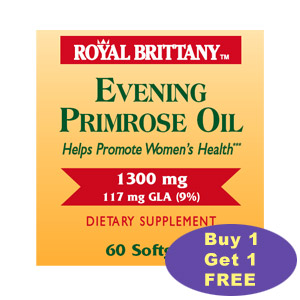 Royal Brittany Evening Primrose Oil 1300mg 60+60 softgels from American Health