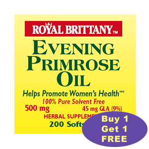 Royal Brittany Evening Primrose Oil 500mg 200+200 softgels from American Health