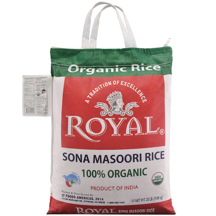 Royal Organic Sona Masoori Rice, 20 lb