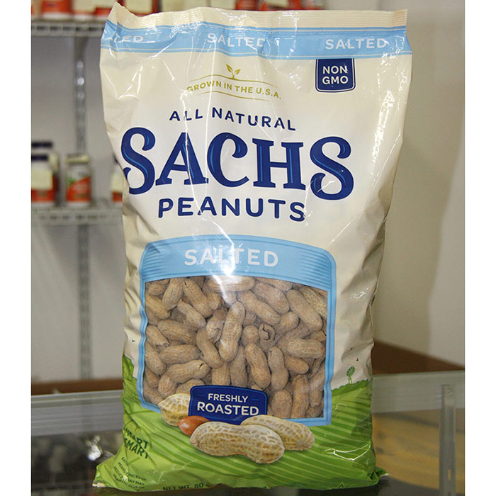 Sachs Salted Inshell Peanuts, Freshly Roasted, 80 oz (5 lb)