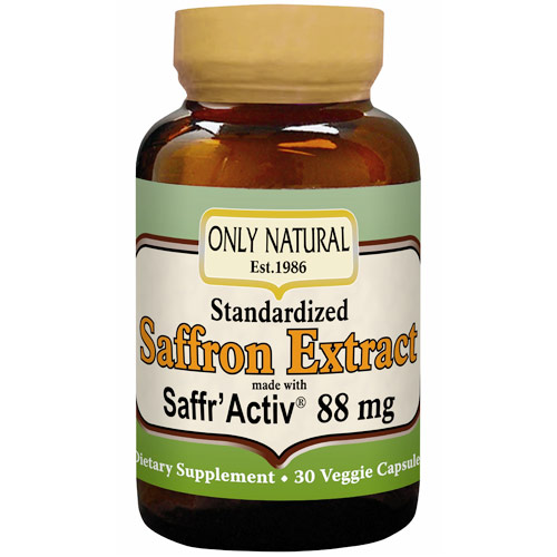 Only Natural Inc. Saffron Extract with Saffr' Activ 88 mg, 30 Veggie Capsules, Only Natural Inc.