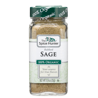 Spice Hunter Sage, Rubbed, 100% Organic, 0.9 oz x 6 Bottles, Spice Hunter