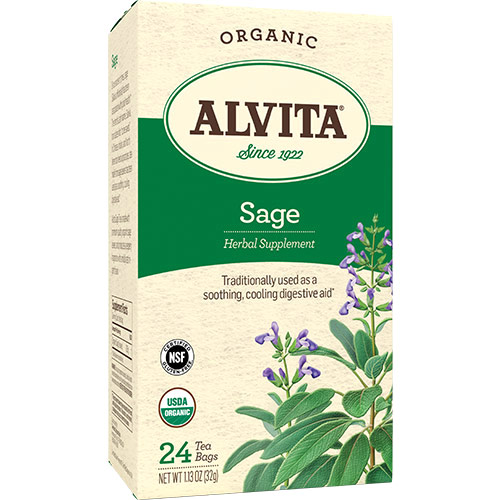 Sage Tea Organic, 24 Tea Bags, Alvita Tea