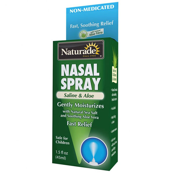 Nasal Spray Saline & Aloe, Fast & Soothing Relief, 1.5 oz, Naturade