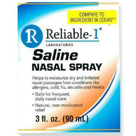 Saline Nasal Spray, 3 oz (90 ml), Reliable-1 Labs