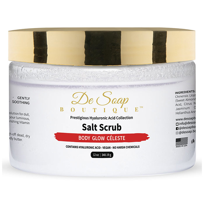 Salt Scrub - Body Glow Celeste, 12 oz (340.19 g), De Soap Boutique