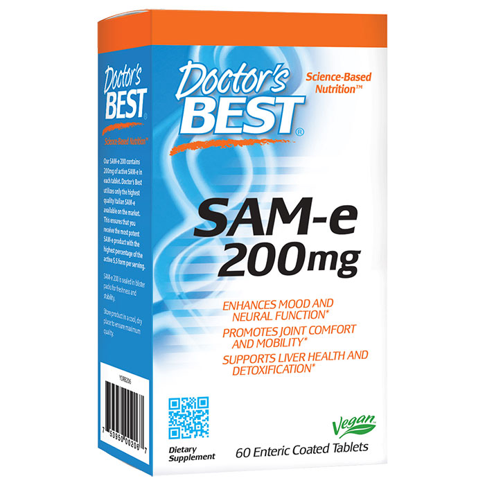 SAM-e 200 mg (SAMe 200), 60 Enteric Coated Tablets, Doctors Best