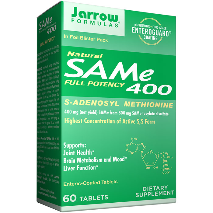 SAM-e 400, Full Potency, Value Size, 60 Tablets, Jarrow Formulas