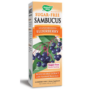Sambucus Sugar-Free Syrup, Standardized Elderberry, Value Size, 8 oz, Natures Way