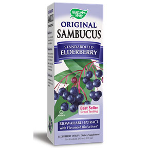 Sambucus Black Elderberry Syrup, Value Size, 8 oz, Natures Way