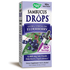 Sambucus Drops, Ultra-Strength Elderberry Liquid, 1 oz, Natures Way