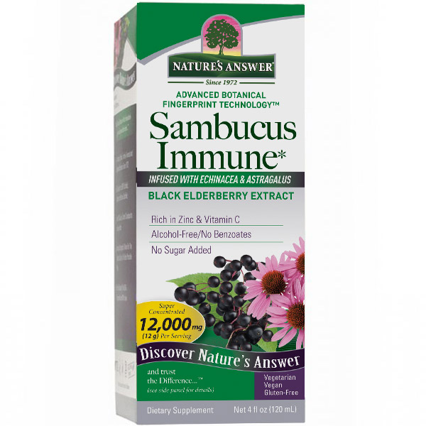 Sambucus Immune Formula, With Black Elderberry Extract, 4 oz, Natures Answer