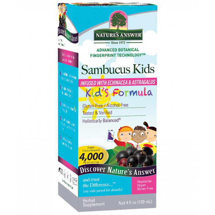 Sambucus Kids Formula, Black Elderberry Extract, 4 oz, Natures Answer