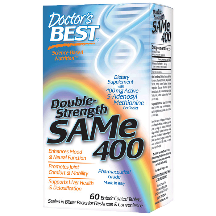 SAMe 400 mg (SAM-e), 60 Enteric Coated Tablets, Doctors Best