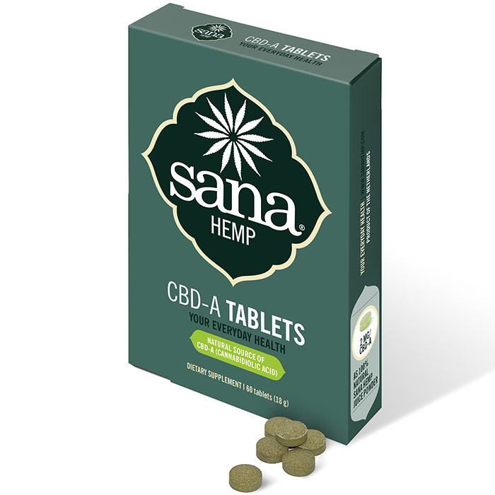 Sana Hemp CBDA Tabs, Natural Source of CBD-A, 30 Tablets