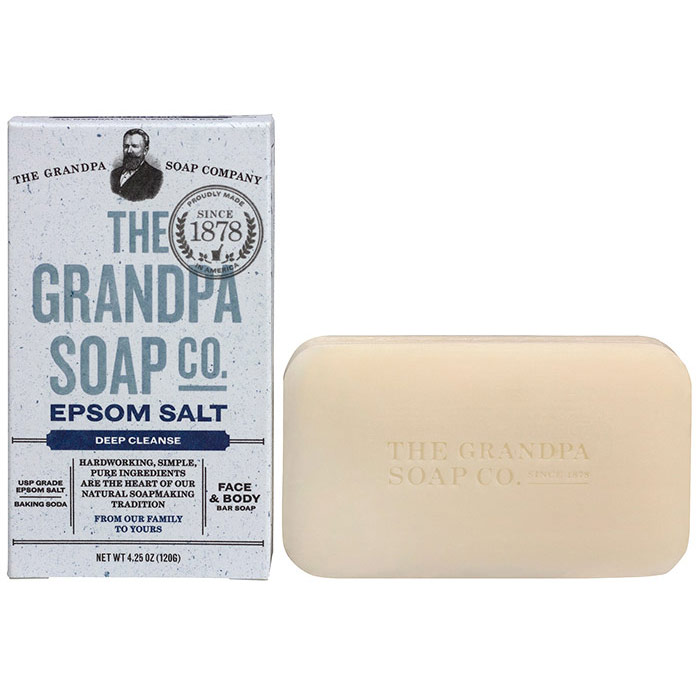 Epsom Salt Bar Soap for Face & Body, 4.25 oz, Grandpas Brands