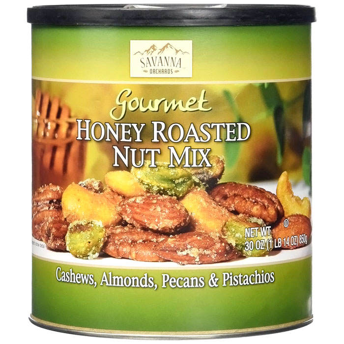 Savanna Orchards Gourmet Honey Roasted Nut Mix (Cashews, Almonds, Pecans & Pistachios) 30 oz (850 g)