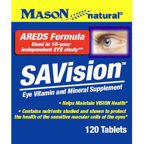 SAVision, AREDS Formula, Vision Health, 120 Tablets, Mason Natural