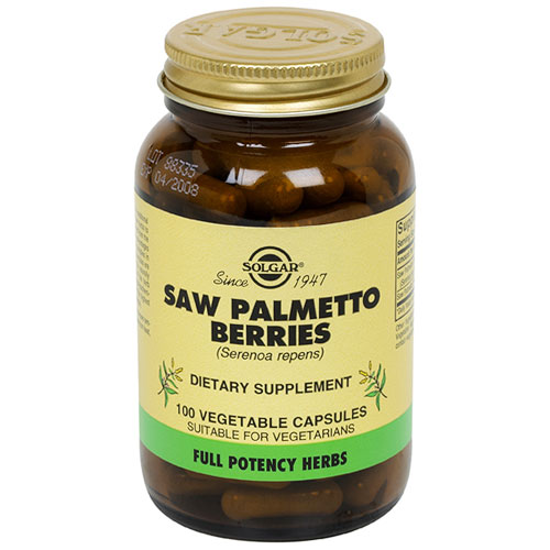 Saw Palmetto Berries - Full Potency, 100 Vegetable Capsules, Solgar