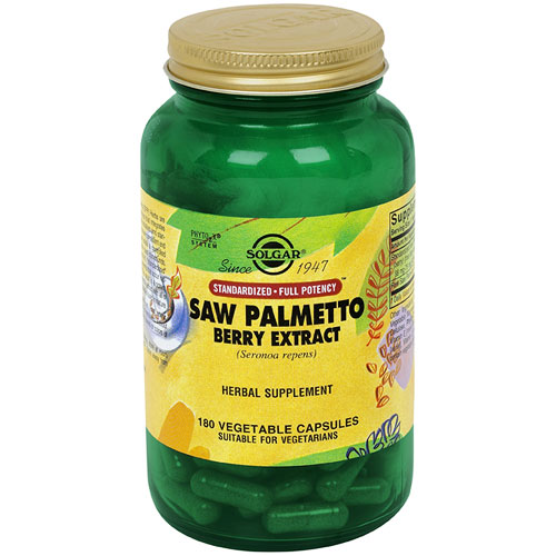 Saw Palmetto Berry Extract - Standardized Full Potency, 180 Vegetable Capsules, Solgar