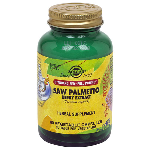 Saw Palmetto Berry Extract - Standardized Full Potency, 60 Vegetable Capsules, Solgar