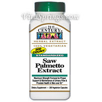 Saw Palmetto Extract 200 Vegetarian Capsules, 21st Century Health Care
