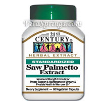 Saw Palmetto Extract 60 Vegetarian Capsules, 21st Century Health Care
