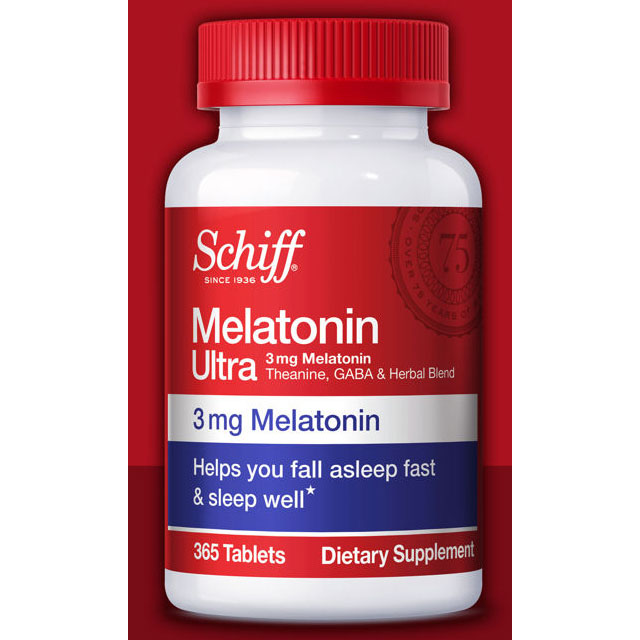 Schiff Melatonin Ultra Sleep Support, 3 mg Melatonin Plus, 365 Tablets