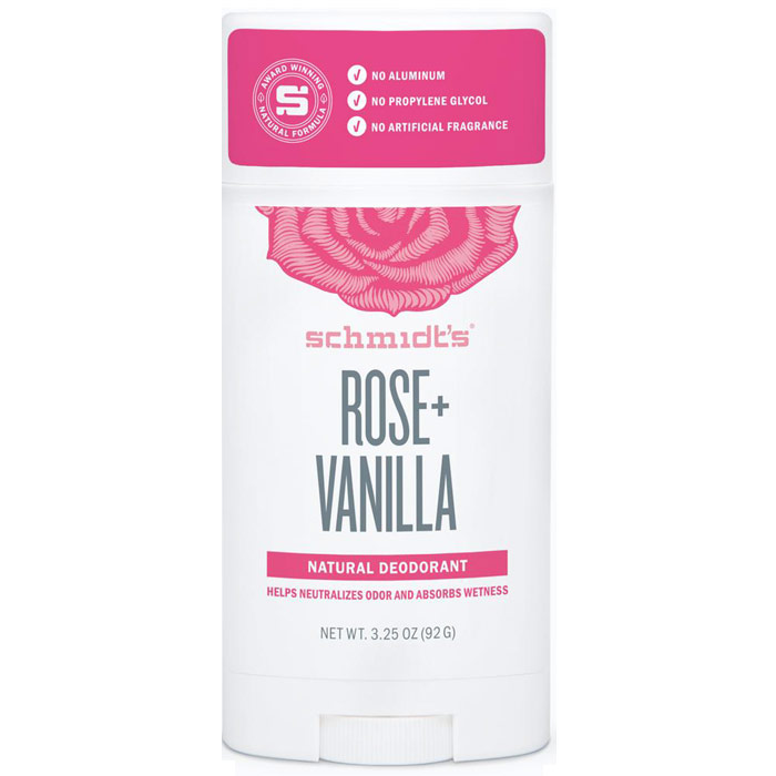Schmidts Natural Deodorant Stick, Rose + Vanilla, 3.25 oz