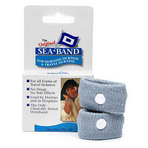 Sea-Band Wristband, for Morning Sickness & Travel Sickness, 1 Set of 2 Bands