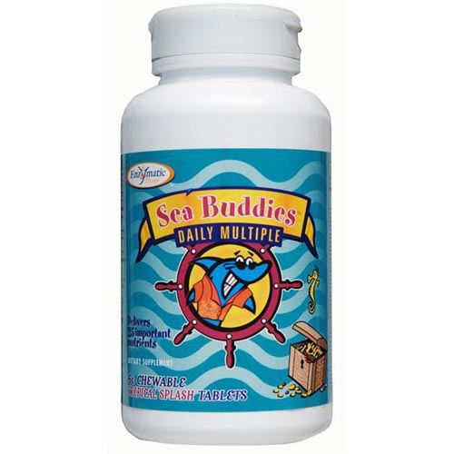 Enzymatic Therapy Sea Buddies Daily Multiple, Splashberry, 60 Chewable Tablets, Enzymatic Therapy