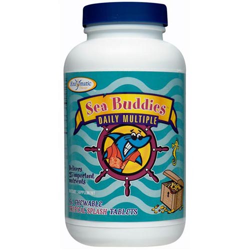 Enzymatic Therapy Sea Buddies Daily Multiple, Tropical Splash, 60 Chewable Tablets, Enzymatic Therapy