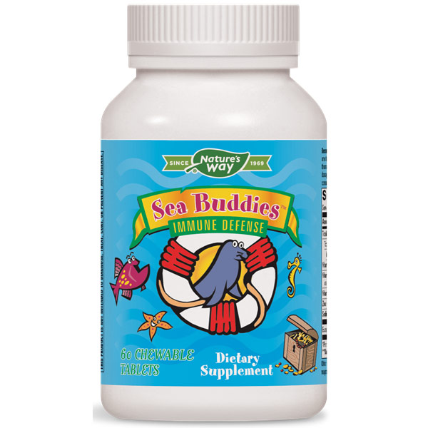 Sea Buddies Immune Defense for Children, Sparkleberry, 60 Chewable Tablets, Enzymatic Therapy