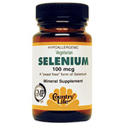 Selenium 100 mcg Yeast Free 90 Tablets, Country Life