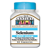 Selenium 200 mcg 60 Capsules, 21st Century Health Care