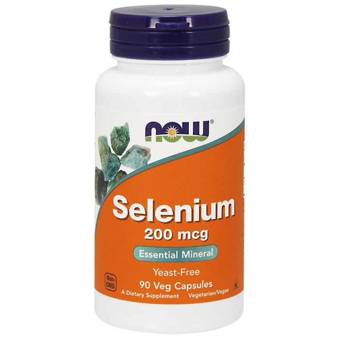 NOW Foods Selenium 200 mcg Yeast Free, 90 Capsules, NOW Foods