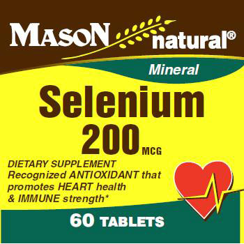 Selenium 200 mcg, 60 Tablets, Mason Natural