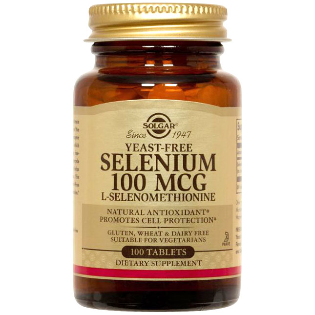 Yeast-Free Selenium 100 mcg, 100 Tablets, Solgar