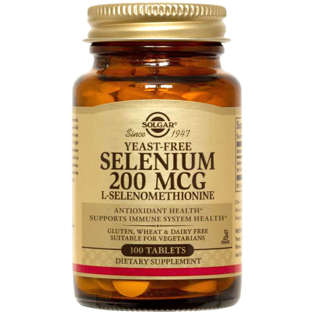 Yeast-Free Selenium 200 mcg, 100 Tablets, Solgar