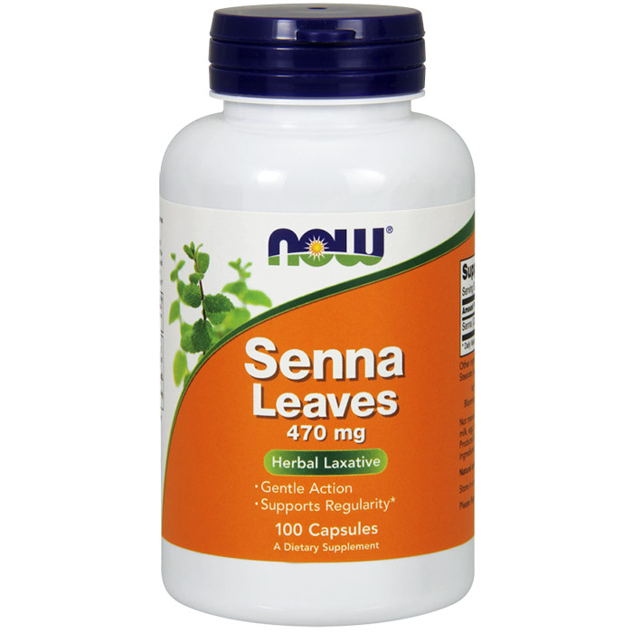 Senna Leaves 470 mg, 100 Capsules, NOW Foods