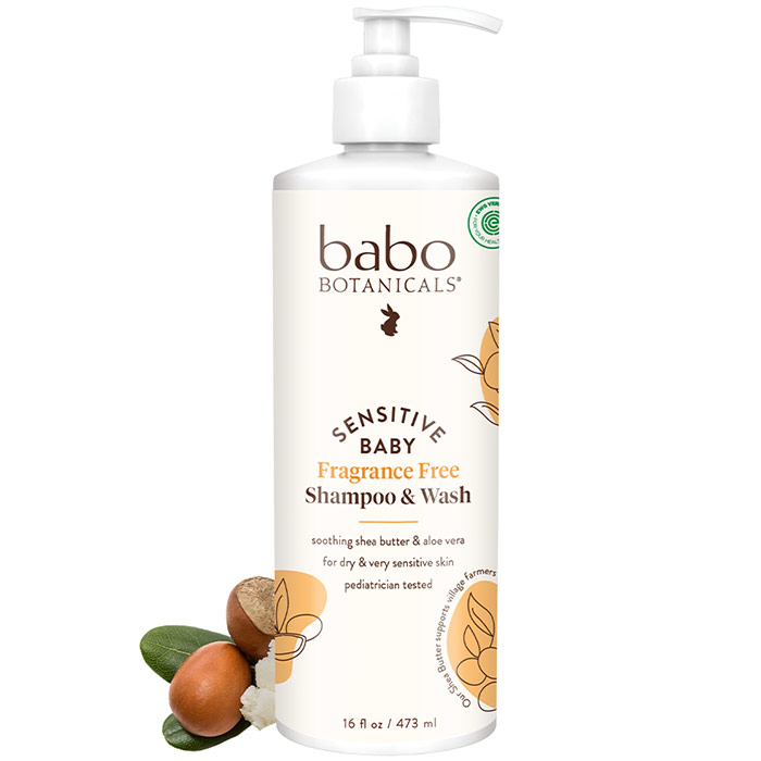 Sensitive Baby Fragrance Free Shampoo & Wash, 16 oz, Babo Botanicals