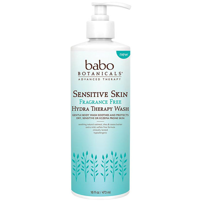 Sensitive Skin Fragrance Free Hydra Therapy Wash, 16 oz, Babo Botanicals